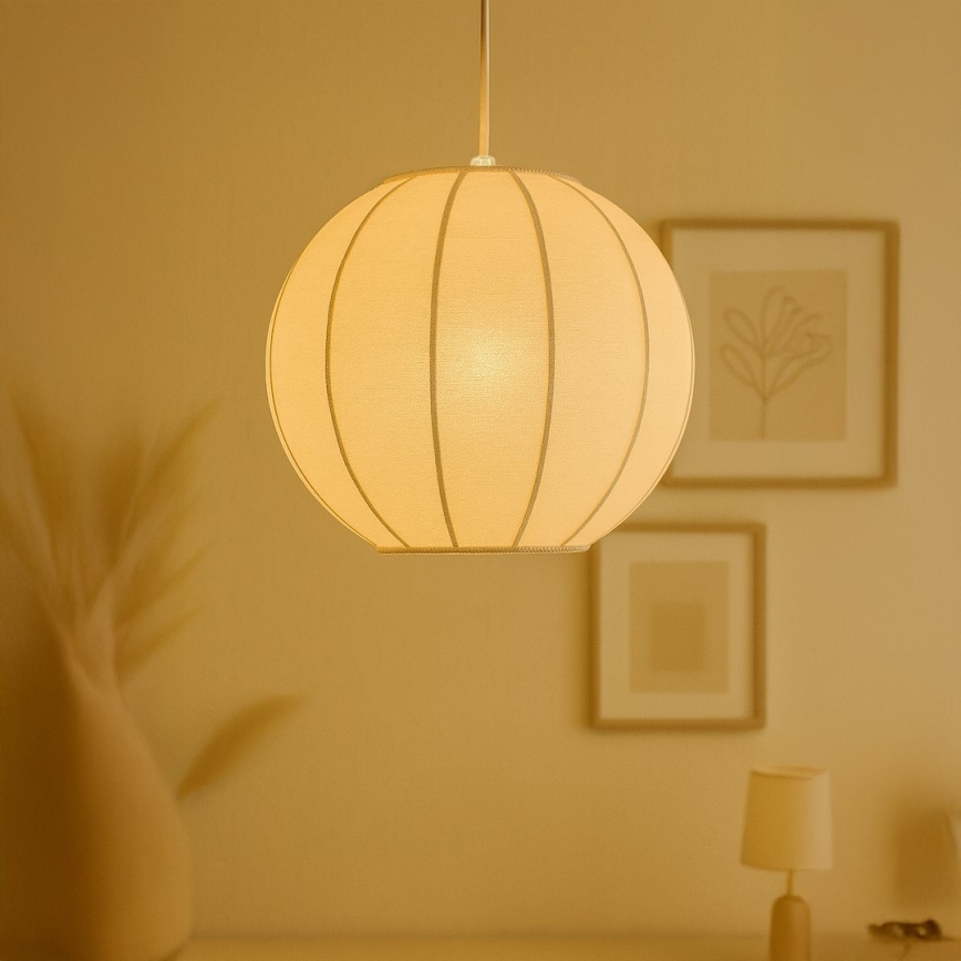 Cable-hung pendant DANA 1xE27/15W/230V Ø25 cm, white