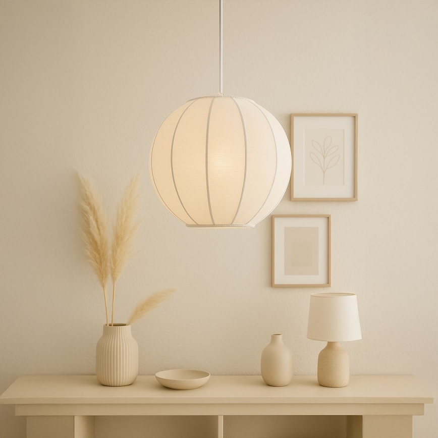 Cable-hung pendant DANA 1xE27/15W/230V Ø25 cm, white