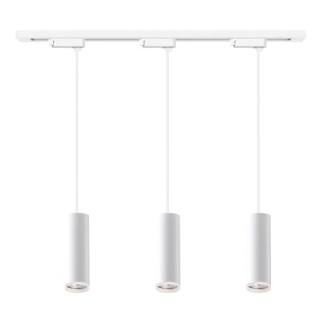 Cable-hung pendant for PIPE track system, 3x GU10/10W/230V, white