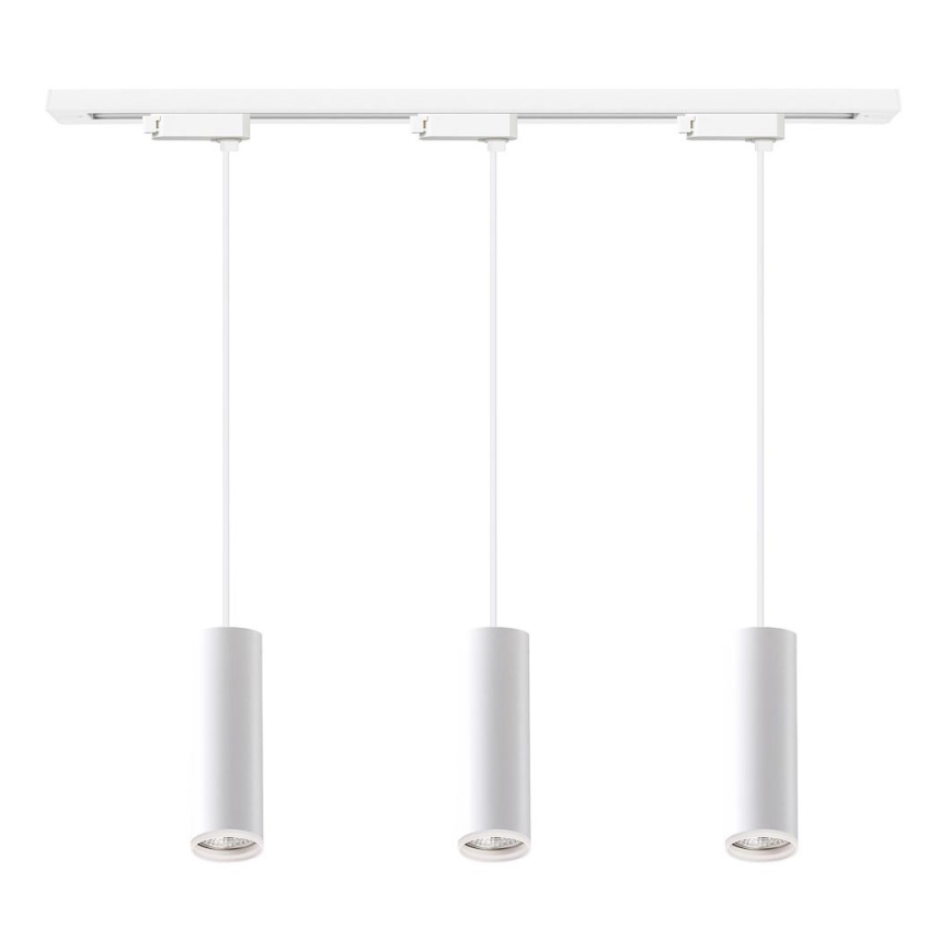 Cable-hung pendant for PIPE track system, 3x GU10/10W/230V, white