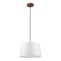 Cable-hung pendant lamp AIDA 1xE27/60W/230V diam. 35 cm oak/walnut/white