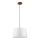 Cable-hung pendant lamp AIDA 1xE27/60W/230V diam. 35 cm oak/walnut/white