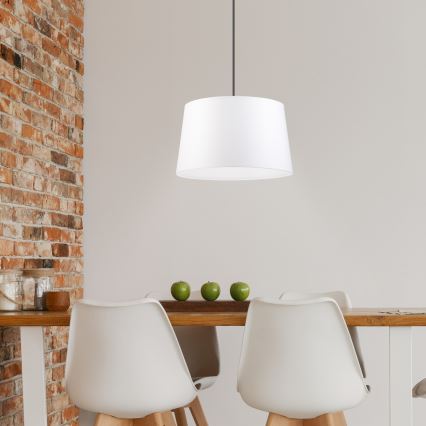 Cable-hung pendant lamp AIDA 1xE27/60W/230V diam. 35 cm oak/walnut/white