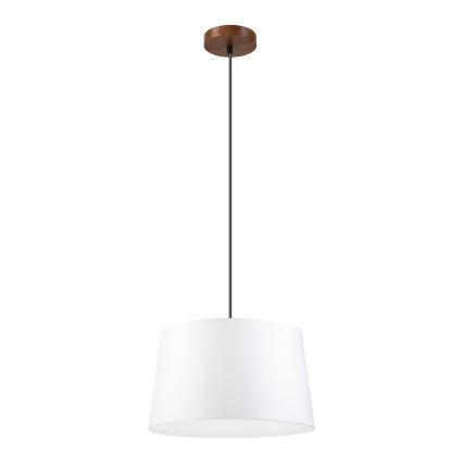 Cable-hung pendant lamp AIDA 1xE27/60W/230V diam. 35 cm oak/walnut/white