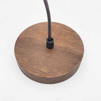 Cable-hung pendant lamp AIDA 1xE27/60W/230V diam. 35 cm oak/walnut/white