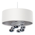 Cable-hung pendant lamp BUBBLE 1xE27/60W/230V Ø 50 cm white