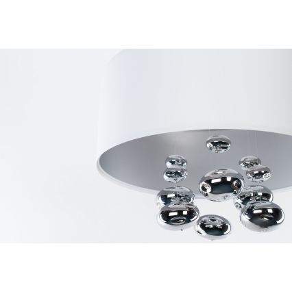 Cable-hung pendant lamp BUBBLE 1xE27/60W/230V Ø 50 cm white
