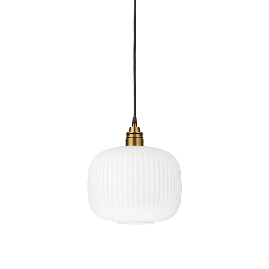 Cable-hung pendant lamp HECTOR 1xE27/15W/230V white/brass Ø 25 cm
