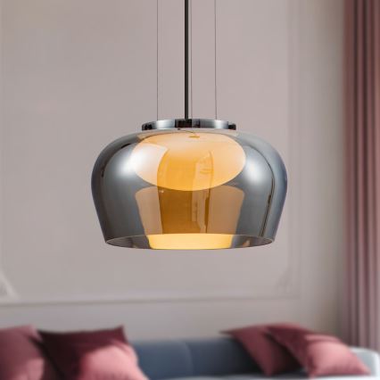 Cable-hung pendant lamp INSIEME 1x GX53/10W/230V, Ø 35 cm, smoky black
