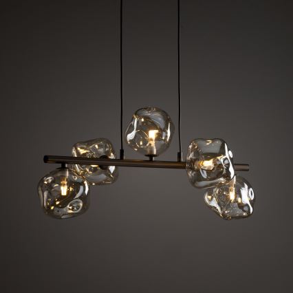 Cable-hung pendant LAVA 5xG9/8W/230V bronze/smoked beige
