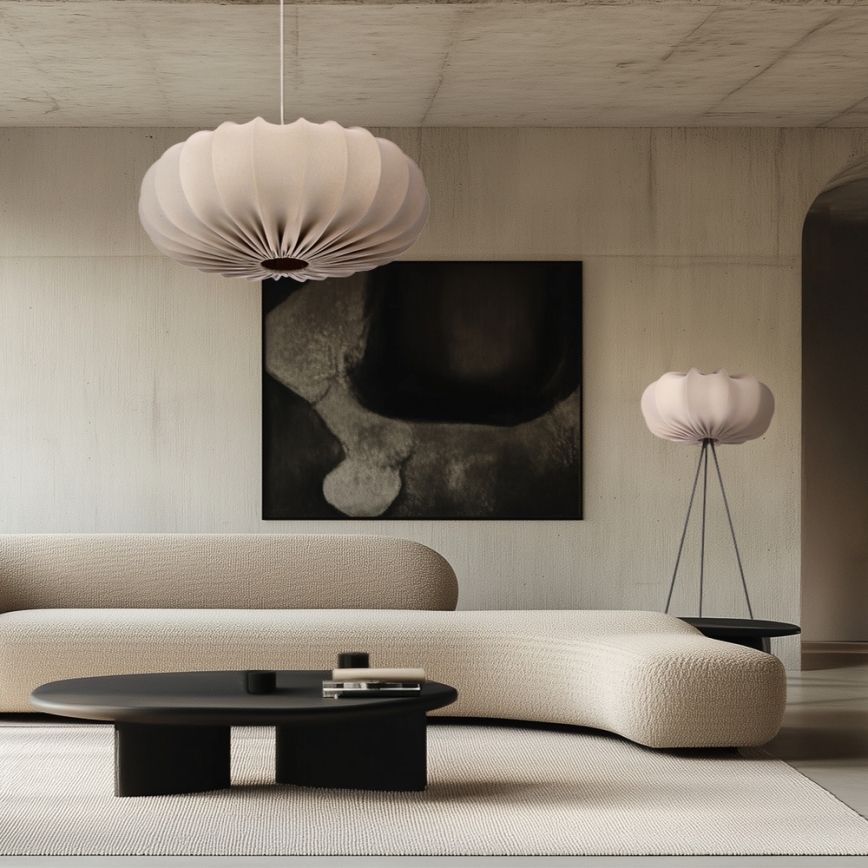 Cable-hung pendant light CAFEE 1xE27/40W/230V Ø 66 cm beige