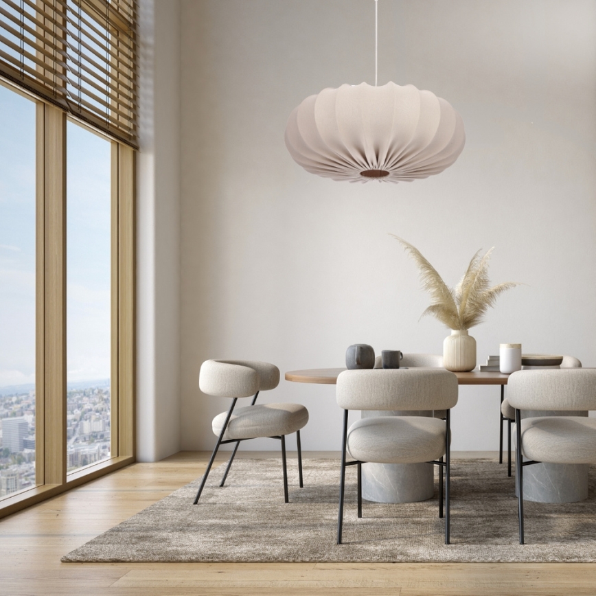 Cable-hung pendant light CAFEE 1xE27/40W/230V Ø 66 cm beige