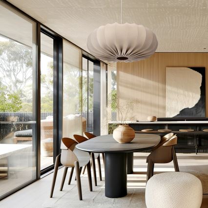 Cable-hung pendant light CAFEE 1xE27/40W/230V Ø 66 cm beige