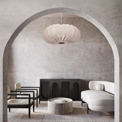 Cable-hung pendant light CAFEE 1xE27/40W/230V Ø 66 cm beige