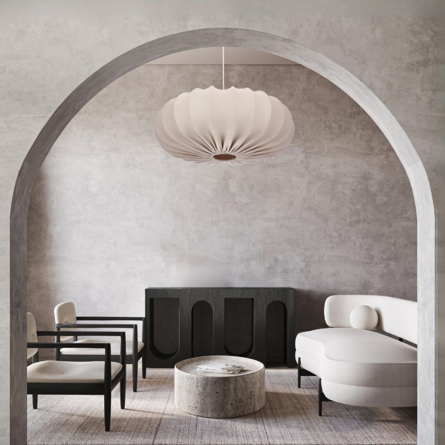 Cable-hung pendant light CAFEE 1xE27/40W/230V Ø 66 cm beige