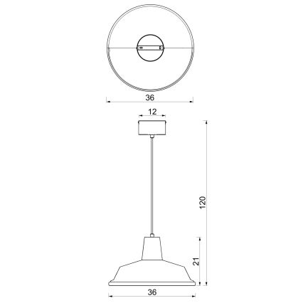 Cable-hung pendant light CLASS 1xE27/15W/230V brown