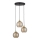 Cable-hung pendant light DEVI 3xE27/15W/230V black/smoky beige