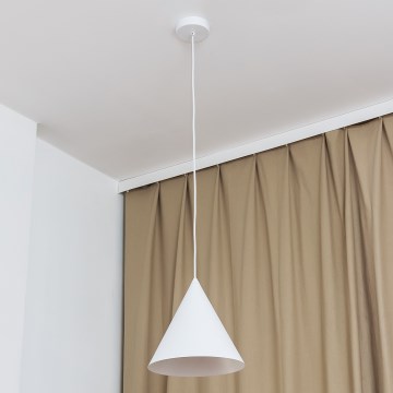Cable-hung pendant light ETNA 1xE27/15W/230V Ø 25 cm white