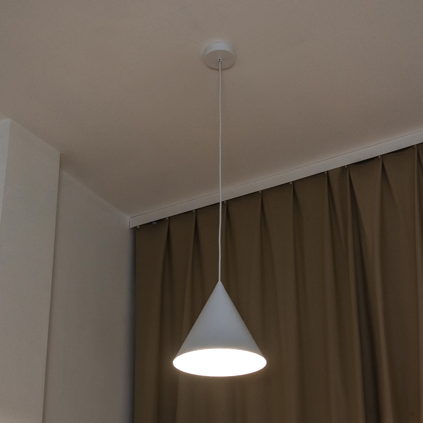 Cable-hung pendant light ETNA 1xE27/15W/230V Ø 25 cm white