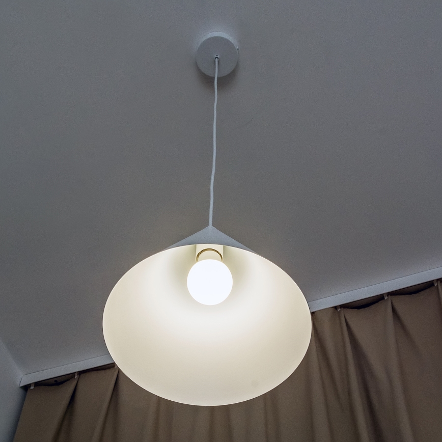 Cable-hung pendant light ETNA 1xE27/15W/230V Ø 25 cm white