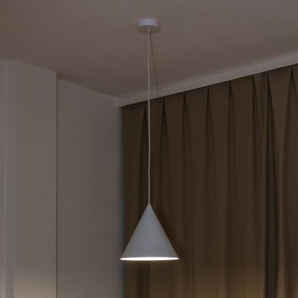 Cable-hung pendant light ETNA 1xE27/15W/230V Ø 25 cm white