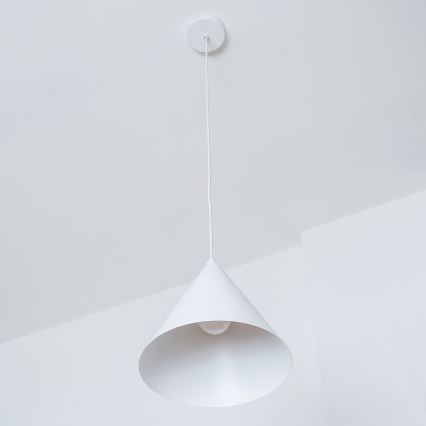 Cable-hung pendant light ETNA 1xE27/15W/230V Ø 25 cm white