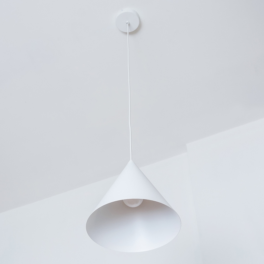 Cable-hung pendant light ETNA 1xE27/15W/230V Ø 25 cm white