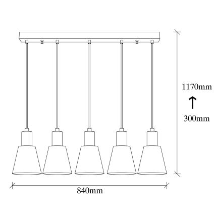 Cable-hung pendant light KEM 5xE27/40W/230V black