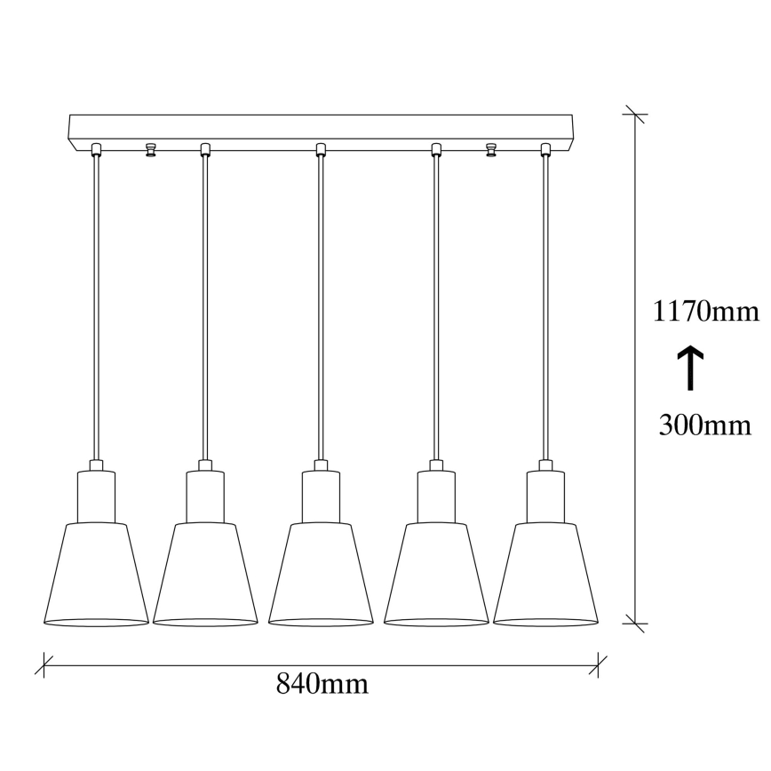 Cable-hung pendant light KEM 5xE27/40W/230V black