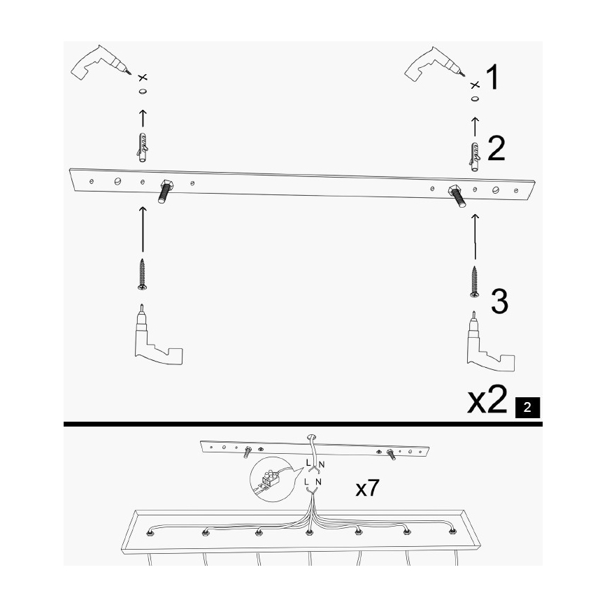 Cable-hung pendant light KEM 5xE27/40W/230V black