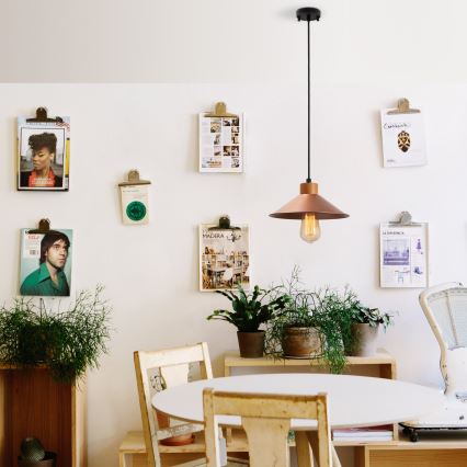 Cable-hung pendant light MANAVGAT 1xE27/40W/230V copper/brown