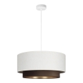 Cable-hung pendant light NATIA 1xE27/60W/230V White/Brown