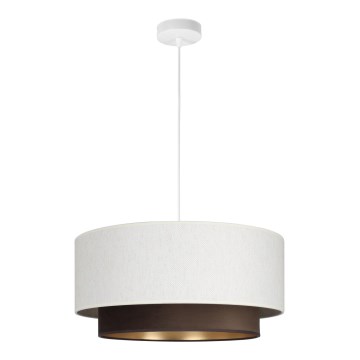 Cable-hung pendant light NATIA 1xE27/60W/230V White/Brown