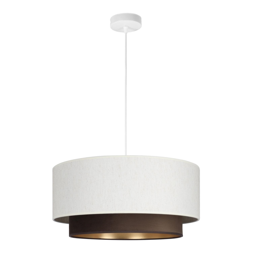 Cable-hung pendant light NATIA 1xE27/60W/230V White/Brown