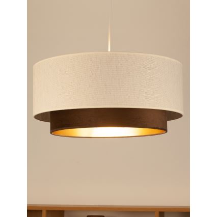 Cable-hung pendant light NATIA 1xE27/60W/230V White/Brown