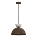 Cable-hung pendant light NEVIS 1xE27/15W/230V Ø 29 cm brown