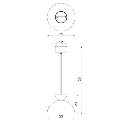 Cable-hung pendant light NEVIS 1xE27/15W/230V Ø 29 cm brown