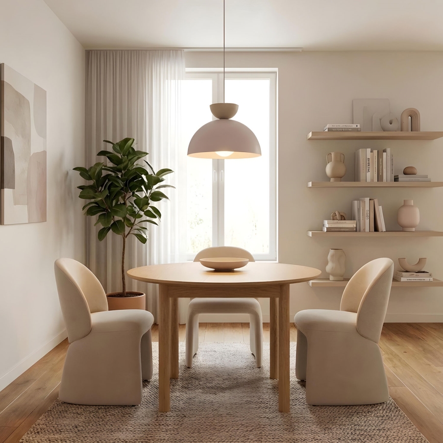 Cable-hung pendant light NEVIS 1xE27/15W/230V Ø 38 cm cream