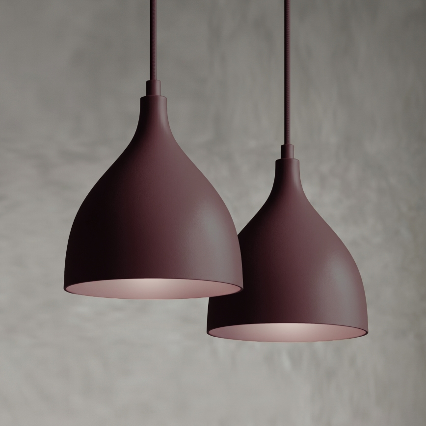 Cable-hung pendant light NOAK CLASSIC 2xE27/15W/230V burgundy