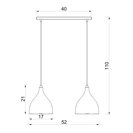 Cable-hung pendant light NOAK CLASSIC 2xE27/15W/230V burgundy