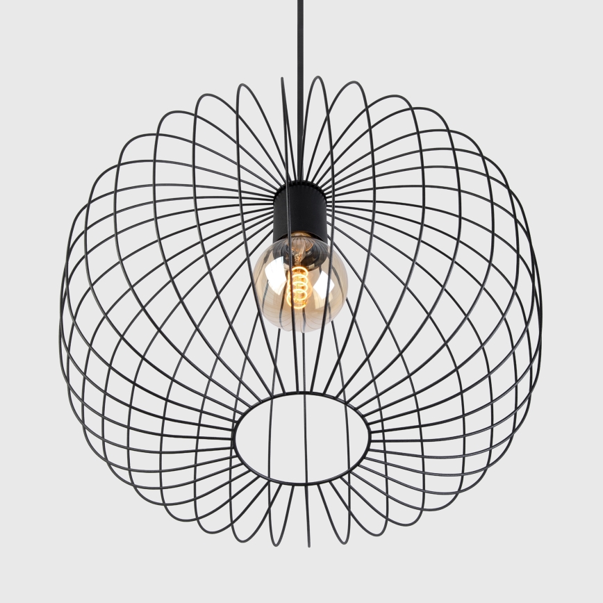 Cable-hung pendant light OVELLA 1xE27/15W/230V Ø 46 cm black