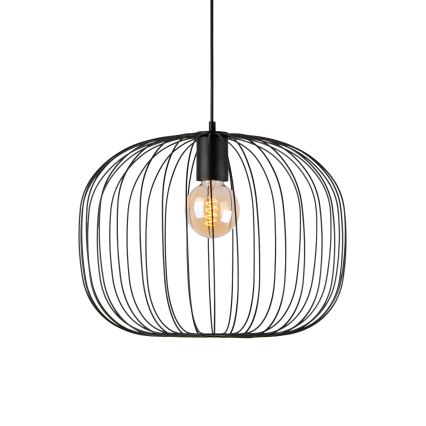 Cable-hung pendant light OVELLA 1xE27/15W/230V Ø 46 cm black