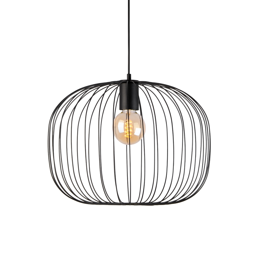 Cable-hung pendant light OVELLA 1xE27/15W/230V Ø 46 cm black
