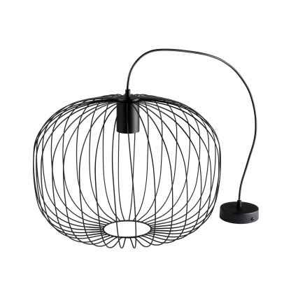 Cable-hung pendant light OVELLA 1xE27/15W/230V Ø 46 cm black