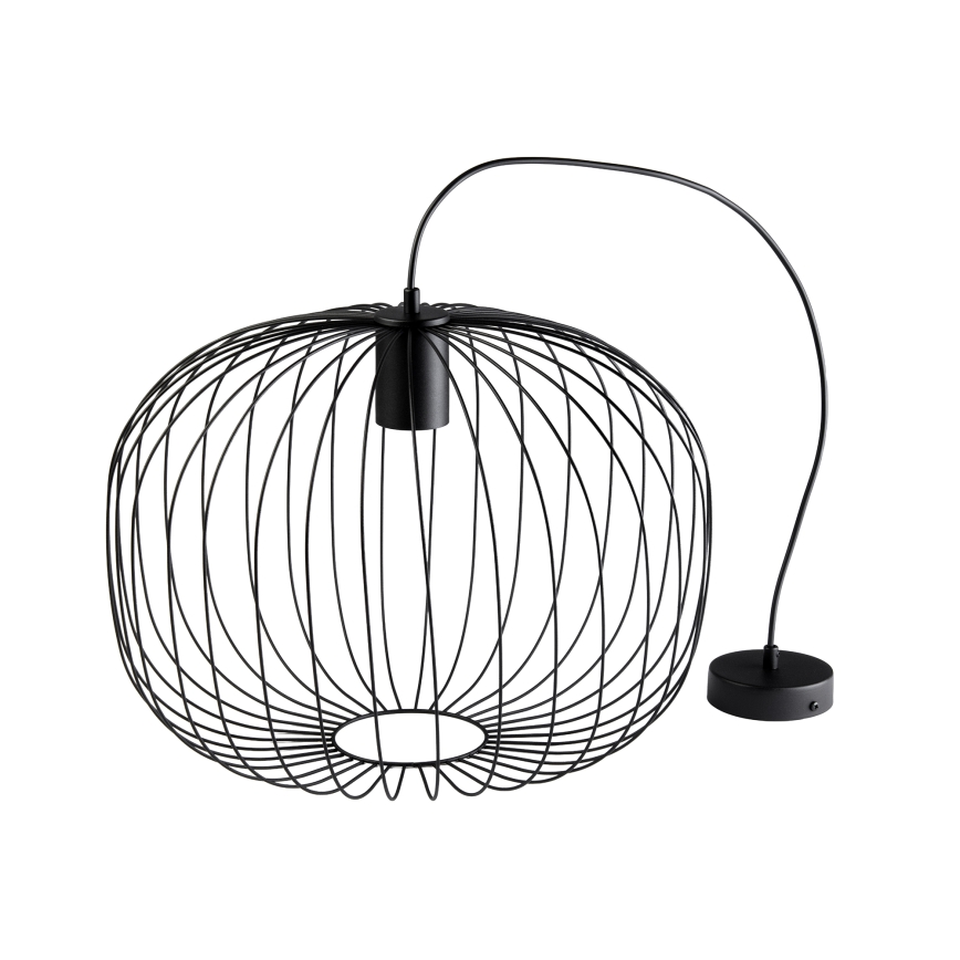 Cable-hung pendant light OVELLA 1xE27/15W/230V Ø 46 cm black