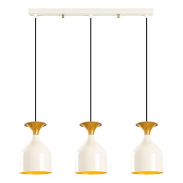 Cable-hung pendant light SIVANI 3xE27/40W/230V white/copper
