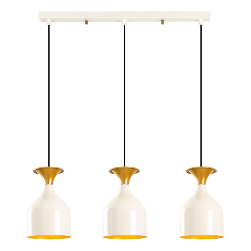 Cable-hung pendant light SIVANI 3xE27/40W/230V white/copper