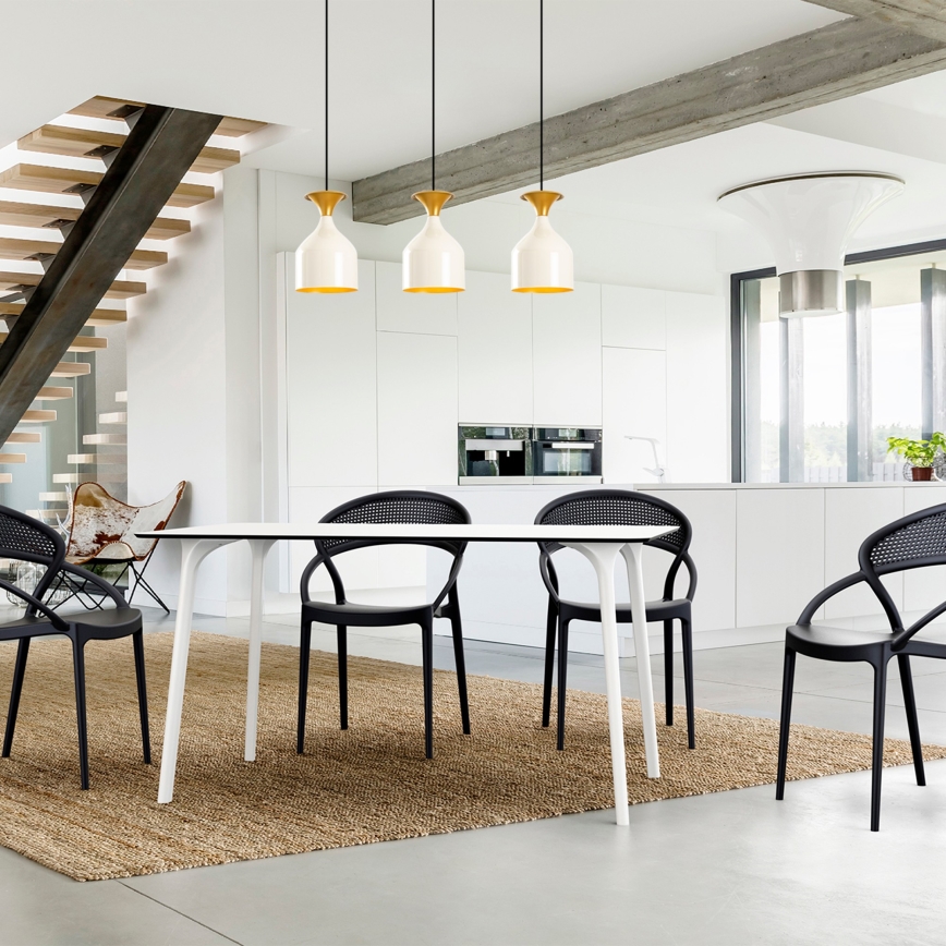 Cable-hung pendant light SIVANI 3xE27/40W/230V white/copper