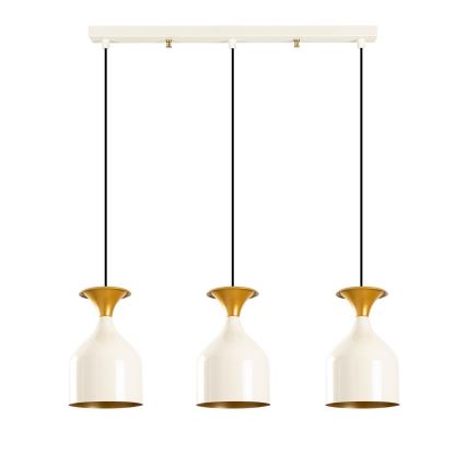 Cable-hung pendant light SIVANI 3xE27/40W/230V white/copper