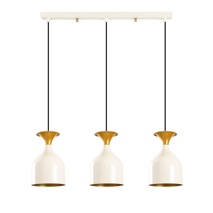 Cable-hung pendant light SIVANI 3xE27/40W/230V white/copper